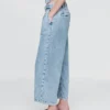 365 høyt liv, ultramyke denim-plisserte ankelbukser