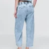 365 høyt liv, ultramyke denim-plisserte ankelbukser