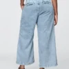 365 høyt liv, ultramyke denim-plisserte ankelbukser