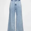 365 høyt liv, ultramyke denim-plisserte ankelbukser