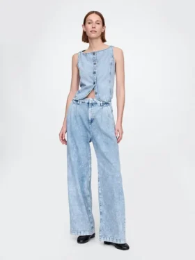 365 høyt liv, ultramyke plisserte denimbukser