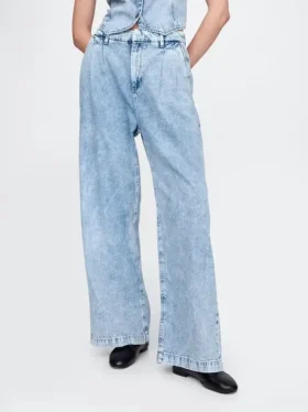 365 høyt liv, ultramyke plisserte denimbukser