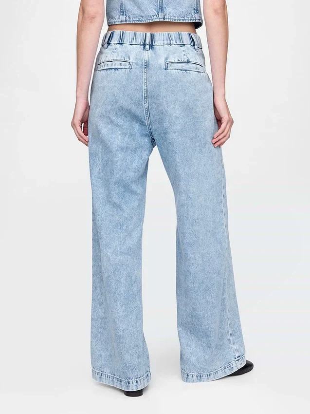 365 høyt liv, ultramyke plisserte denimbukser