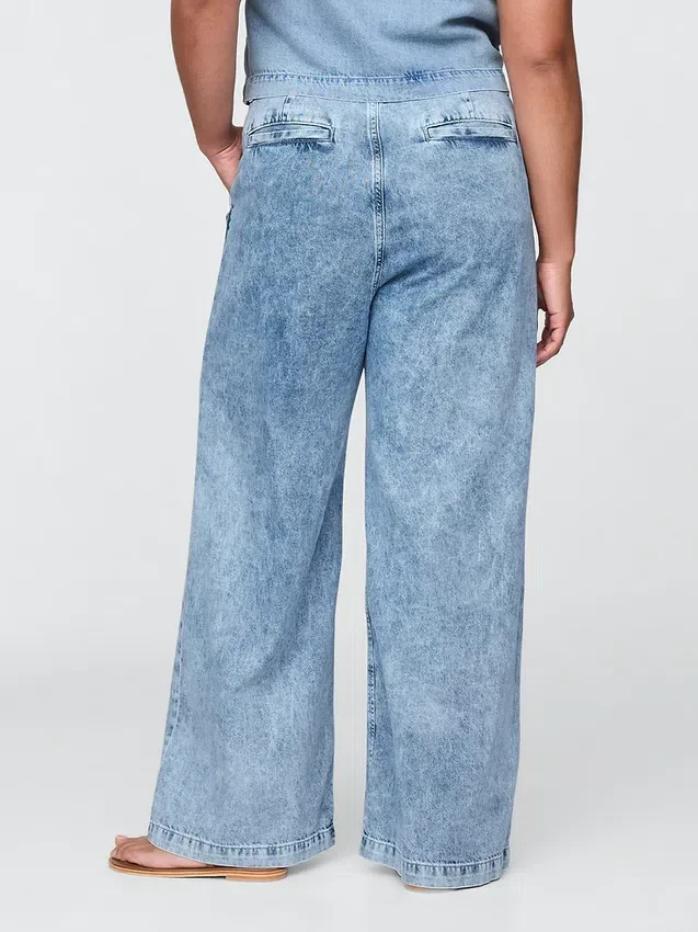 365 høyt liv, ultramyke plisserte denimbukser