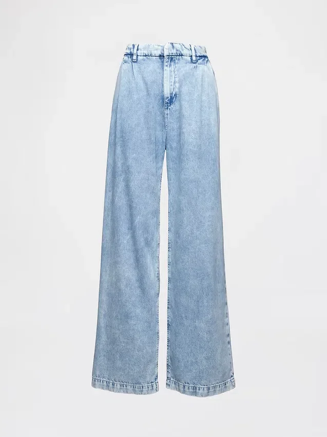 365 høyt liv, ultramyke plisserte denimbukser