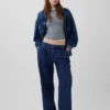 365 lavt sittende plisserte jeansbukser