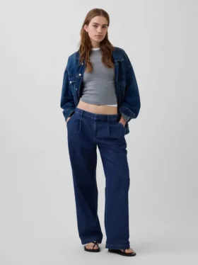 365 lavt sittende plisserte jeansbukser