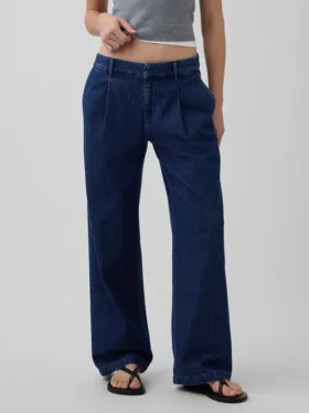 365 lavt sittende plisserte jeansbukser