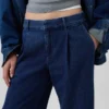 365 lavt sittende plisserte jeansbukser
