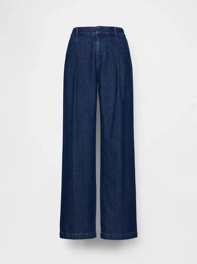 365 lavt sittende plisserte jeansbukser