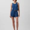 4" bomullsgas-denim-Shorts med enkel påkledning
