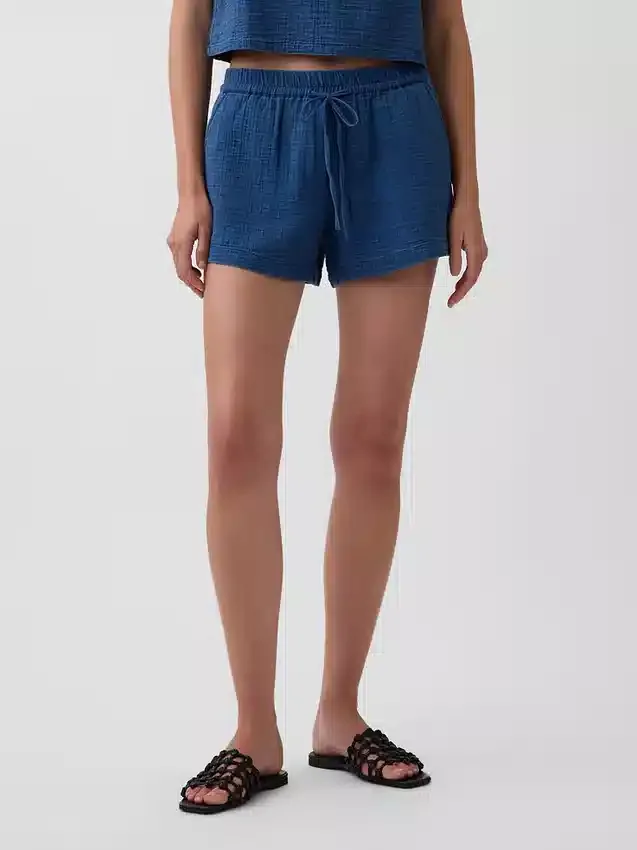 4" bomullsgas-denim-Shorts med enkel påkledning