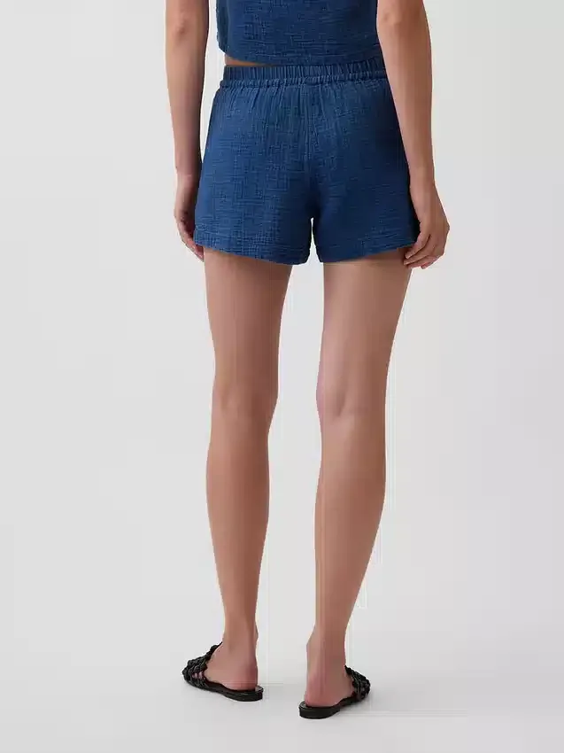 4" bomullsgas-denim-Shorts med enkel påkledning