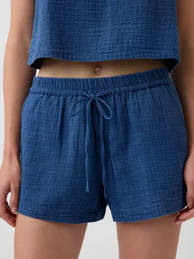 4" bomullsgas-denim-Shorts med enkel påkledning