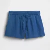 4" bomullsgas-denim-Shorts med enkel påkledning