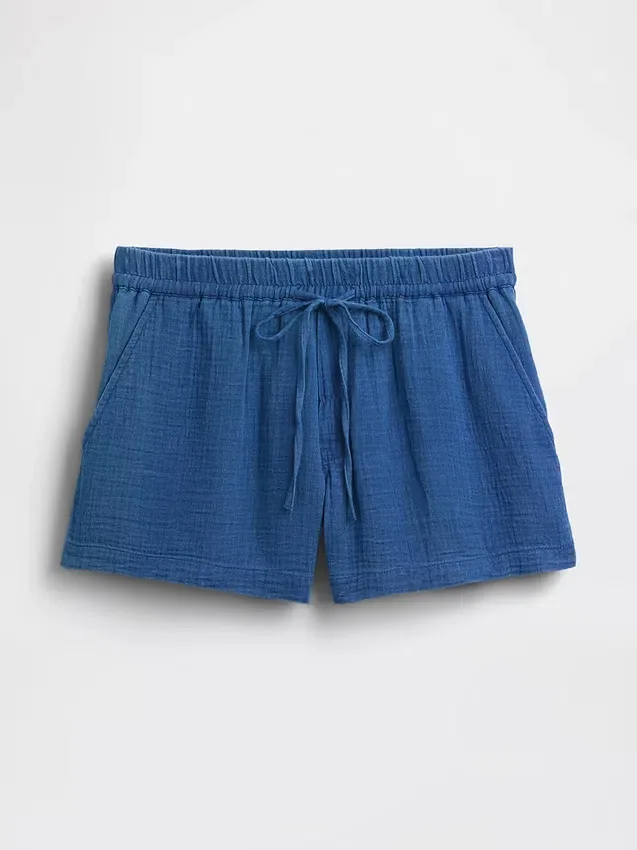 4" bomullsgas-denim-Shorts med enkel påkledning