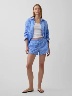 4" boxershorts i seersucker-rutemønster