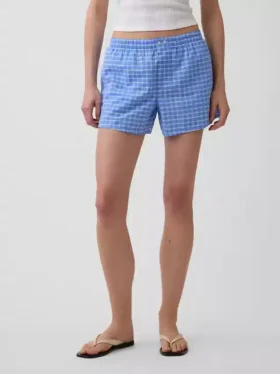 4″ boxershorts i seersucker-rutemønster