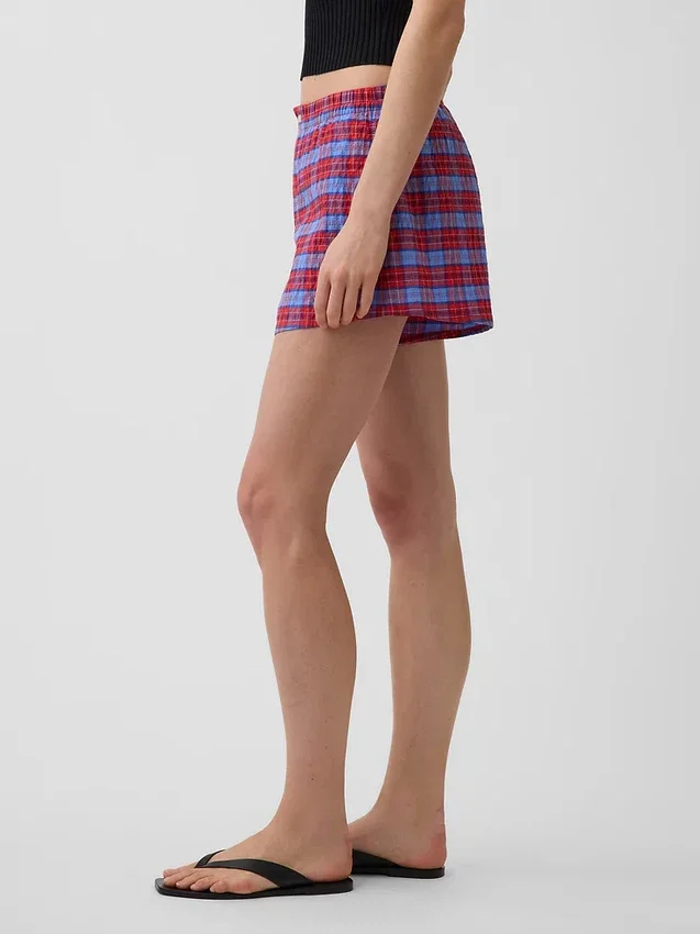 4" boxershorts i seersucker-rutemønster