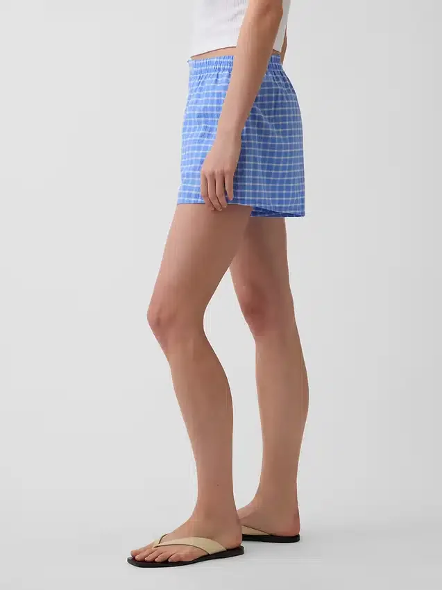 4" boxershorts i seersucker-rutemønster