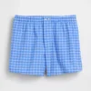 4" boxershorts i seersucker-rutemønster