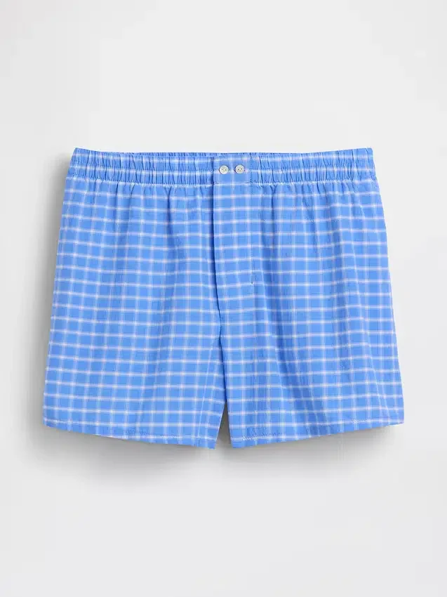 4" boxershorts i seersucker-rutemønster