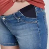 4" denimshorts med innsatt panel for mammaklær