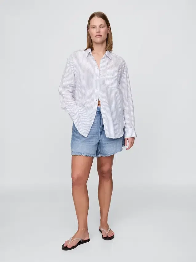 4" midje, ultramyke, avslappede Shorts med avkuttet kant