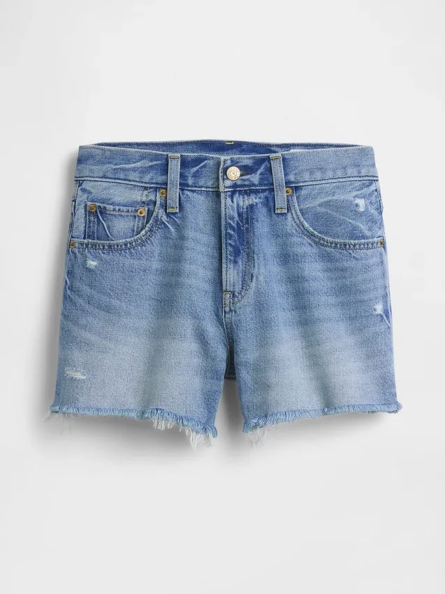 4" midje, ultramyke, avslappede Shorts med avkuttet kant