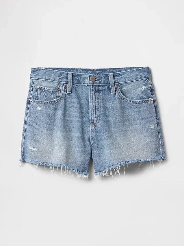 4" midje, ultramyke, avslappede Shorts med avkuttet kant