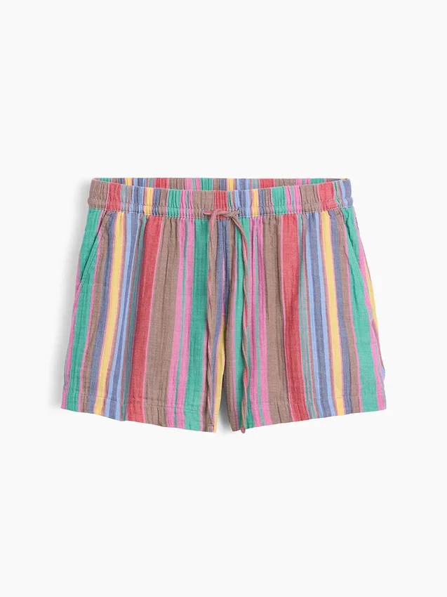 4" Shorts i bomullsgas med middels høy midje