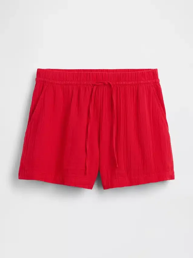 4" Shorts i bomullsgas med middels høy midje