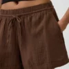 4" Shorts i bomullsgas med middels høy midje