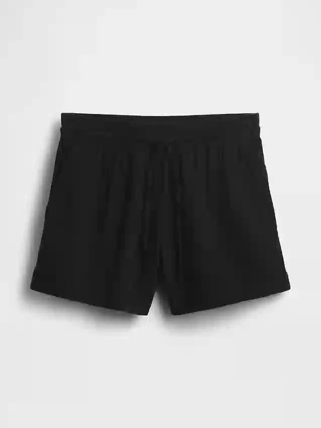 4" Shorts i bomullsgas med middels høy midje