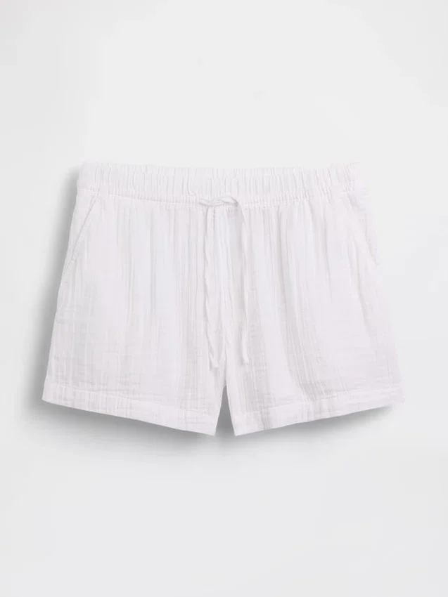 4" Shorts i bomullsgas med middels høy midje