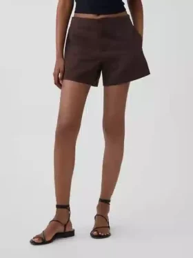 4″ Shorts i linblanding med middels høy midje