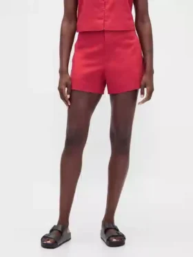 4″ Shorts i linblanding med middels høy midje