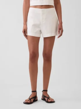 4″ Shorts i linblanding med middels høy midje