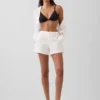 4" Shorts i linblanding med middels høy midje
