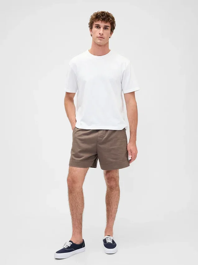 5,5" avslappede shorts i linblanding