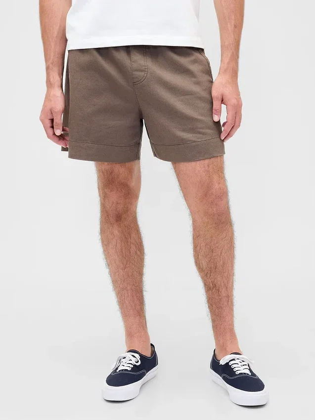 5,5" avslappede shorts i linblanding
