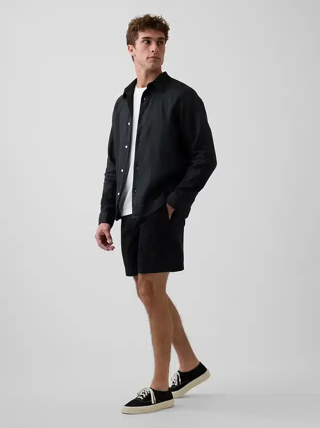 5,5" avslappede shorts i linblanding