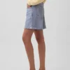 5" mid-rise, trykte strikkede denim-Shorts