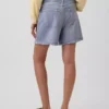 5" mid-rise, trykte strikkede denim-Shorts