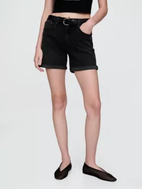 5″ midt høye denim-Shorts i girlfriend-stil