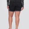 5" midt høye denim-Shorts i girlfriend-stil