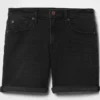 5" midt høye denim-Shorts i girlfriend-stil