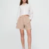 6" midhøye plisserte shorts i twill