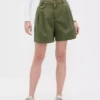 6" midhøye plisserte shorts i twill