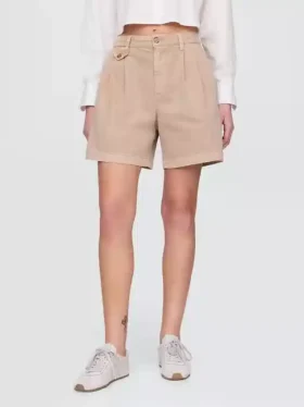 6″ midhøye plisserte shorts i twill